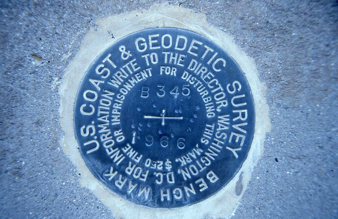 Conrail MG Tower U.S. Geodetic Survey marker. May 5,1986