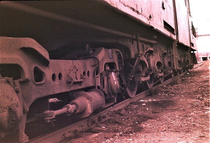 GG-1 #4880 running gear detail. 1979
